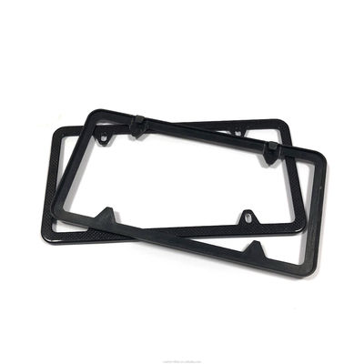 Four Hole Carbon Fiber License Plate Bracket Cover Car Licence Plate Frame