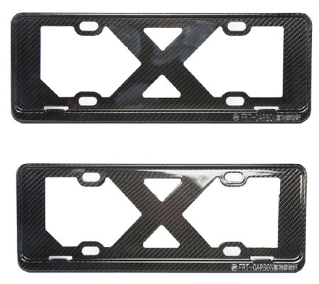 Genuine Carbon Fiber License Plate Frame Red Silver Chinese Car Plate Electric Vehicle