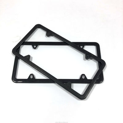 Four Hole Carbon Fiber License Plate Bracket Cover Car Licence Plate Frame