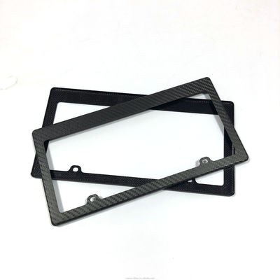 Four Hole Carbon Fiber License Plate Bracket Cover Car Licence Plate Frame