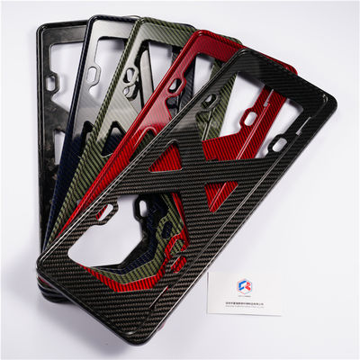 Genuine Carbon Fiber License Plate Frame Red Silver Chinese Car Plate Electric Vehicle