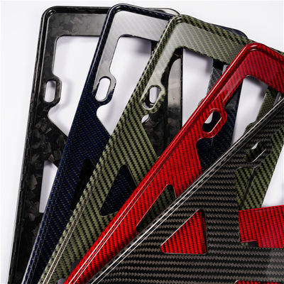 Genuine Carbon Fiber License Plate Frame Red Silver Chinese Car Plate Electric Vehicle